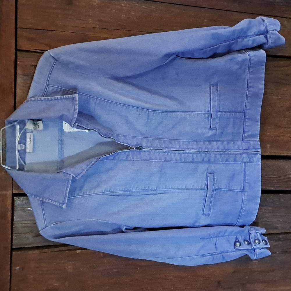 Chico's Platinum denim look jacket